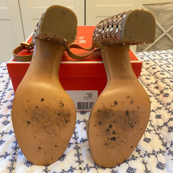 COACH Terri Veg Calf Formal Block Heel 7.5M - Picture 11 of 13